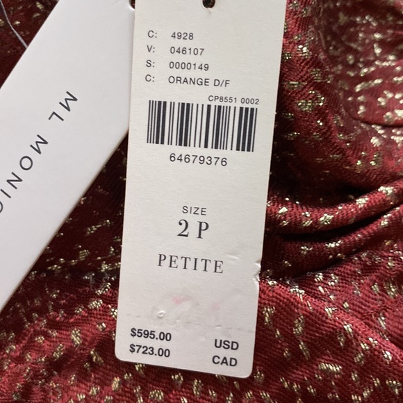 ML Monique Lhuillier Flounced Maxi Dress size 2p new with tag - Picture 6 of 9